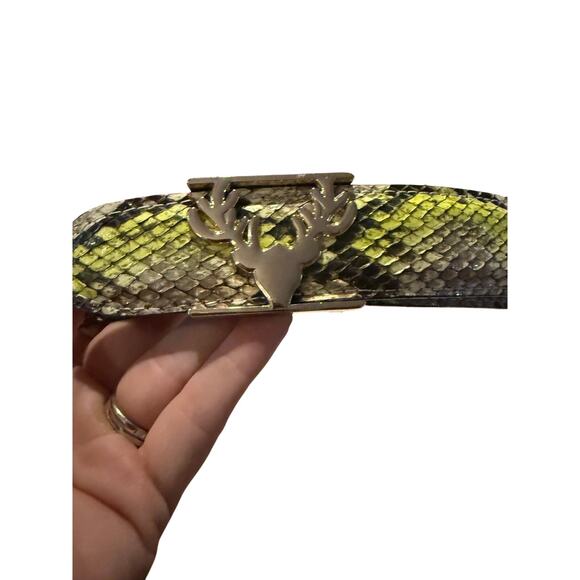 Taxidermy Python Logo Belt w/Dust Bag Sz. XS - Picture 4 of 7